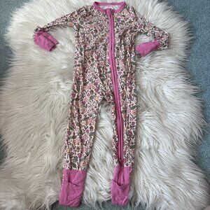 Angel Dear floral bamboo zippy size 6-12 months
